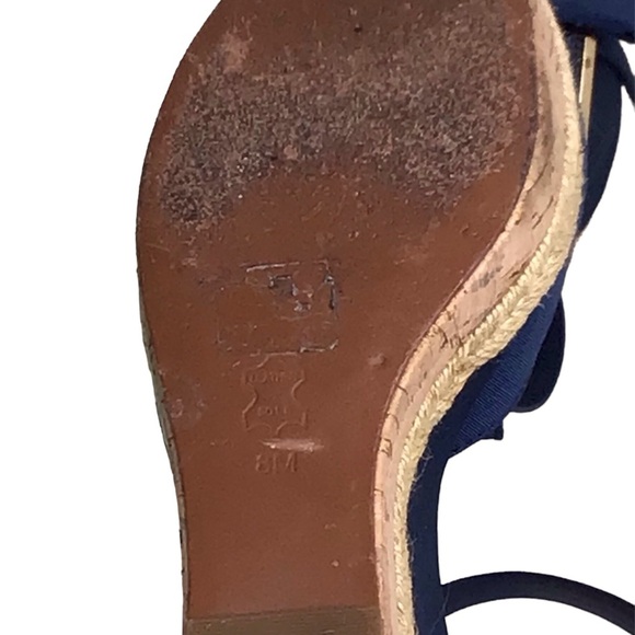 Tory Burch Blue Penny Wedges, Sz 8M,EUC - Picture 5 of 6